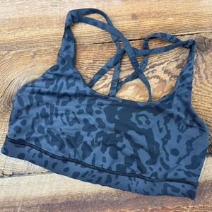 Lululemon Athletica Black Patterned Sports Bra